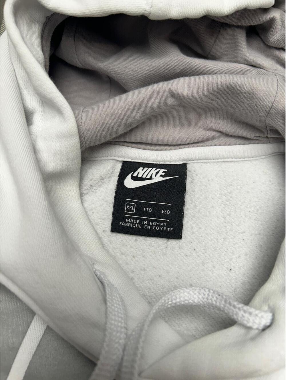 Vintage Nike Hoodie Mens XXL White Spellout Graphic Logo Fleece Lined Running - Picture 4 of 5